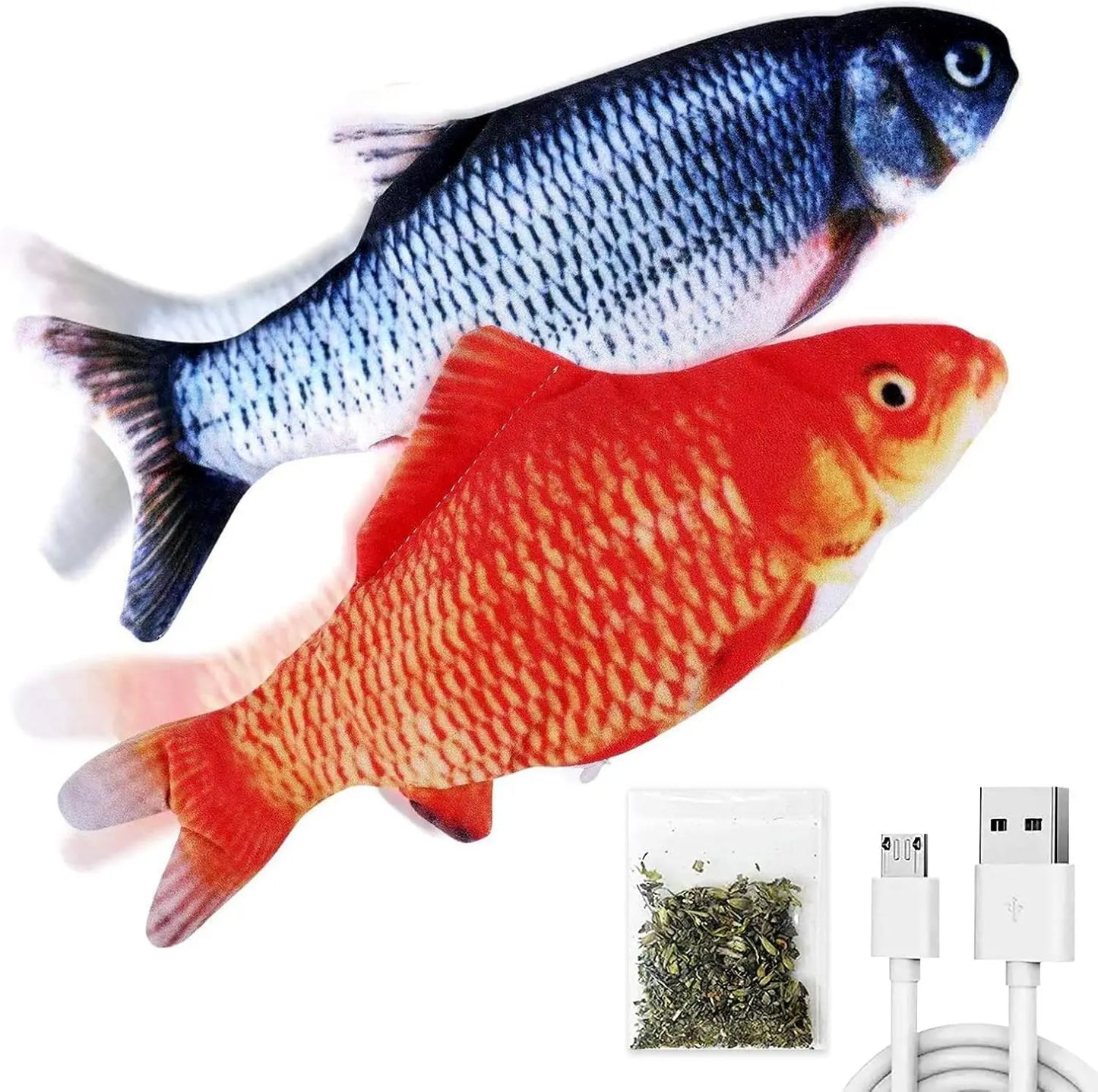 2 Pack 9" Floppy Fish Cat Toys SilverVine and Catnip