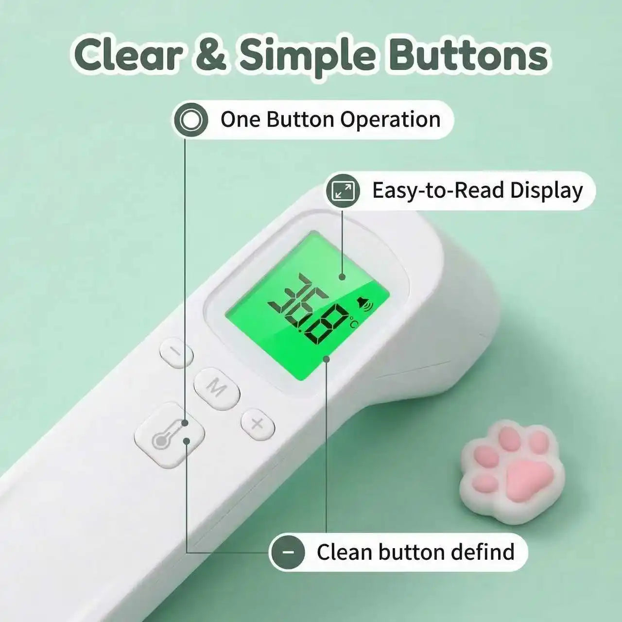 2-in-1 Accuracy Thermometer Portable Display Reading