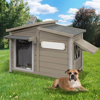 Large Outdoor Wooden Weatherproof House with Adjustable Vent