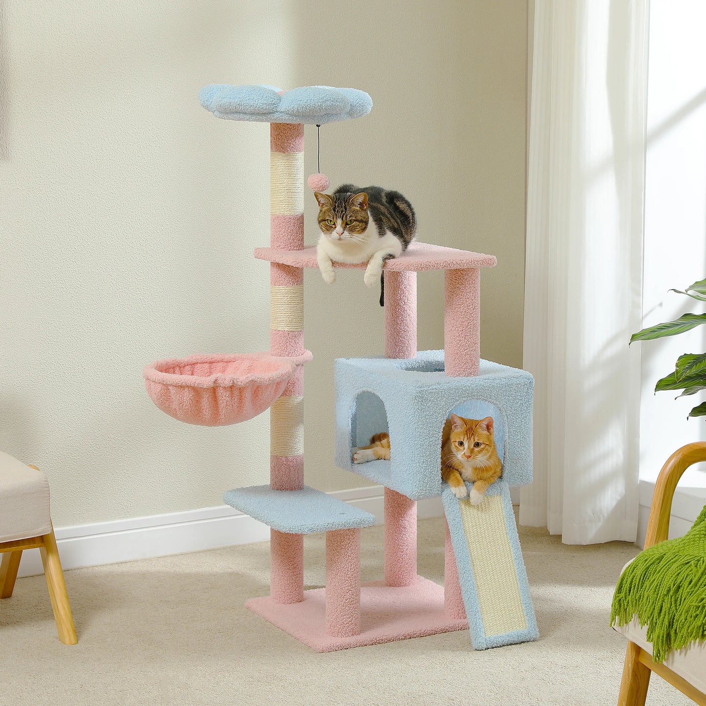 Flower Cat Tree Multi-Level Tower with Sisal