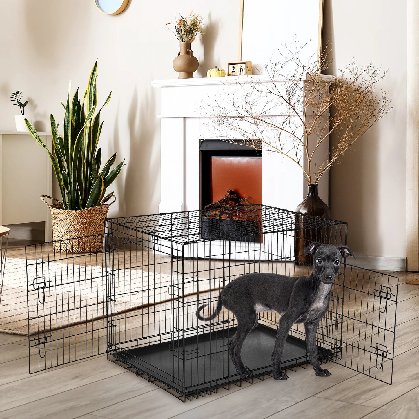 48 Inch Double Door Folding Metal Wire Cage