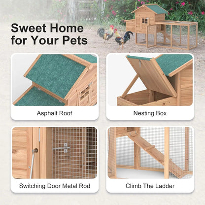 Outdoor Chicken Coop for 2-4 Chickens Wooden House