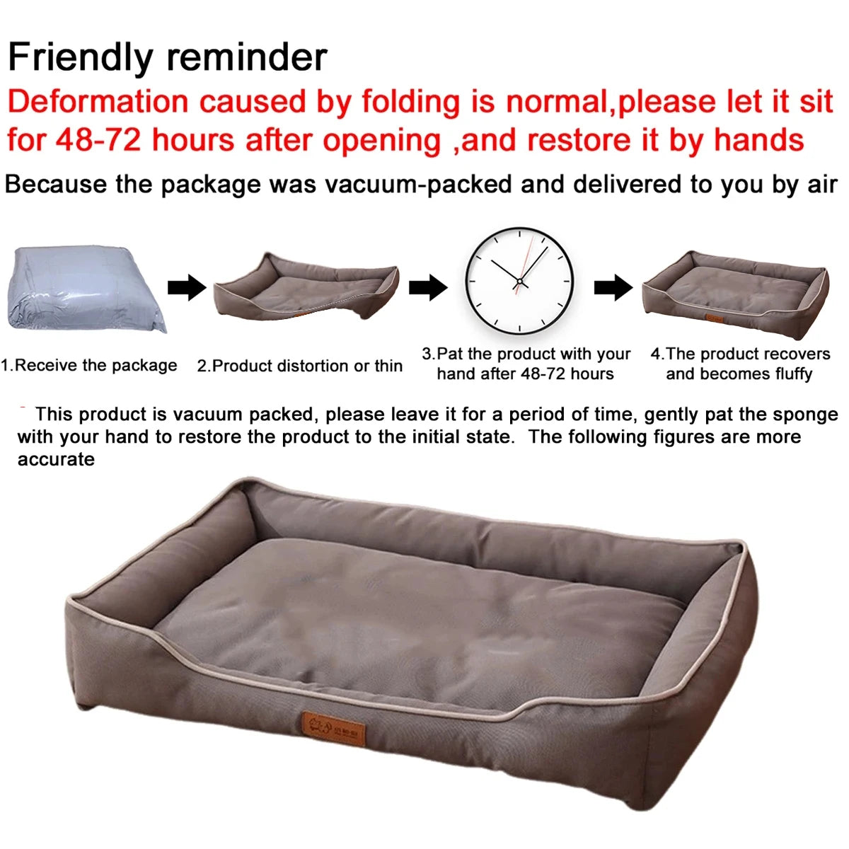 Square Dog Bed  Bite-resistant