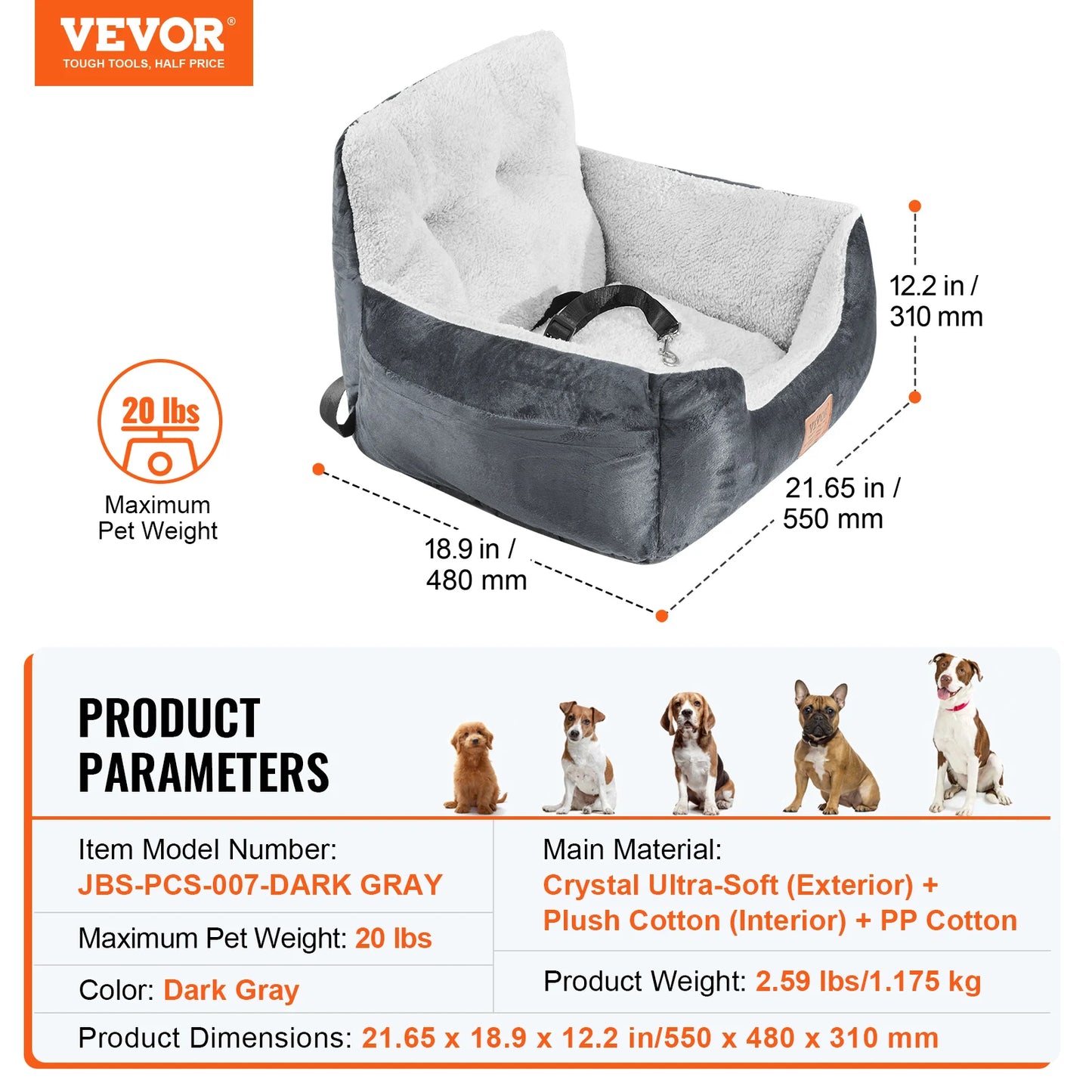 Dog Car Seat Waterproof Booster Seat