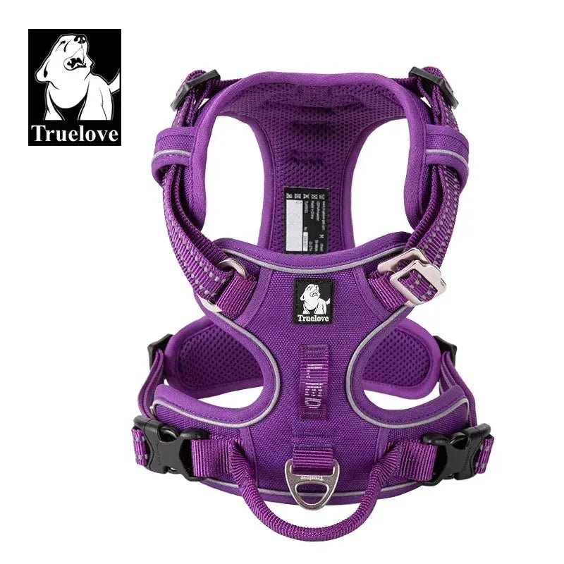 Truelove No-Pull Dog Harness | Reflective 3M Nylon | Breathable Mesh | Aviation Aluminum Hardware | XS–XL BigGrizCritterCorner