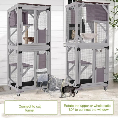 Catio Outdoor  Enclosure Mobile House  On Wheels
