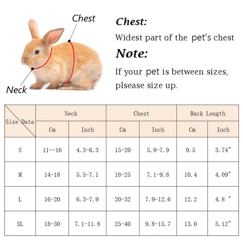 Mesh Breathable Ferret Bunny Harness Leash Set