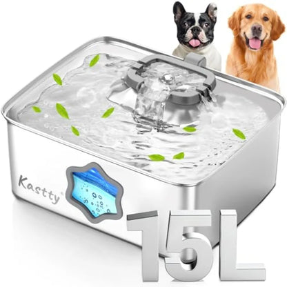 Large Water Fountain 15L 4Gal with Visual Window Dual Color LED