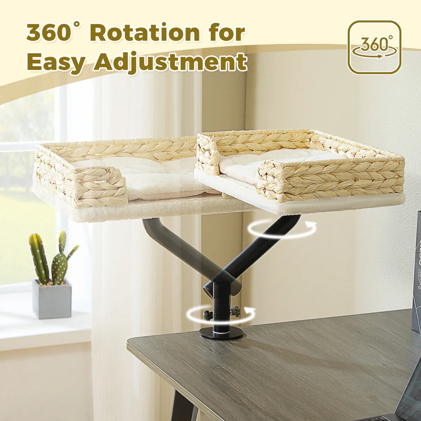 360° Rotatable Cat Bed Stand for Indoors