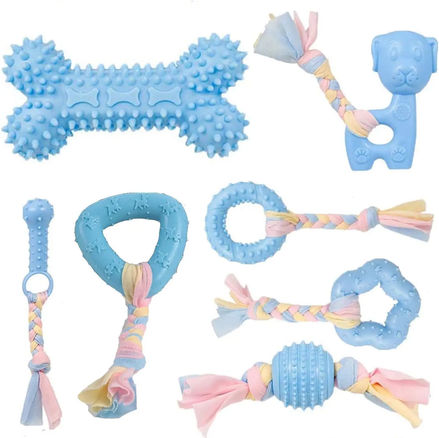 TPR Dog Chew Toys, Assorted Squeaky Chew Bones for Aggressive Chewers, Durable Teeth Cleanin, Interactive Puppy Teething toy
