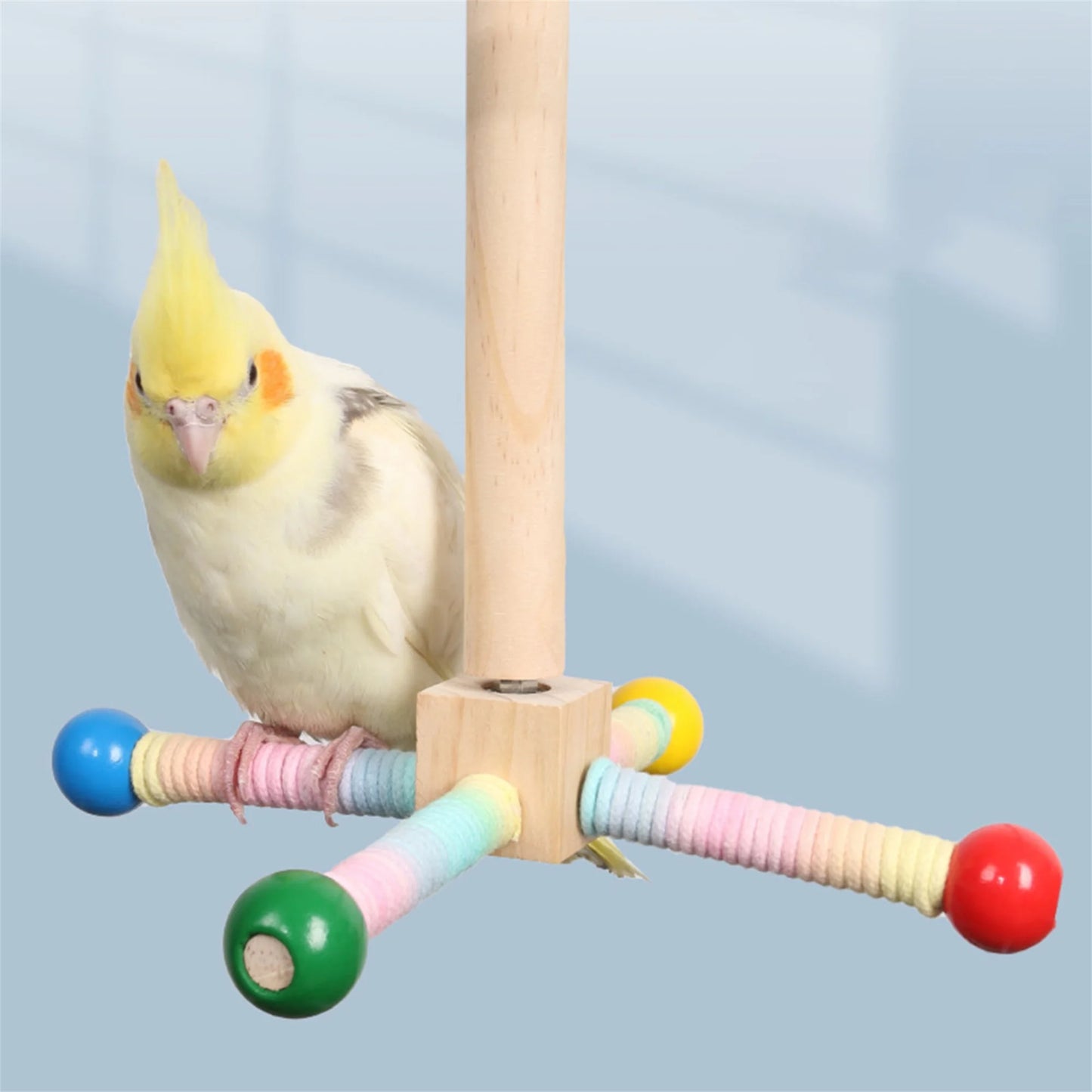 Wooden Climbing Ladder Swing with Bells
