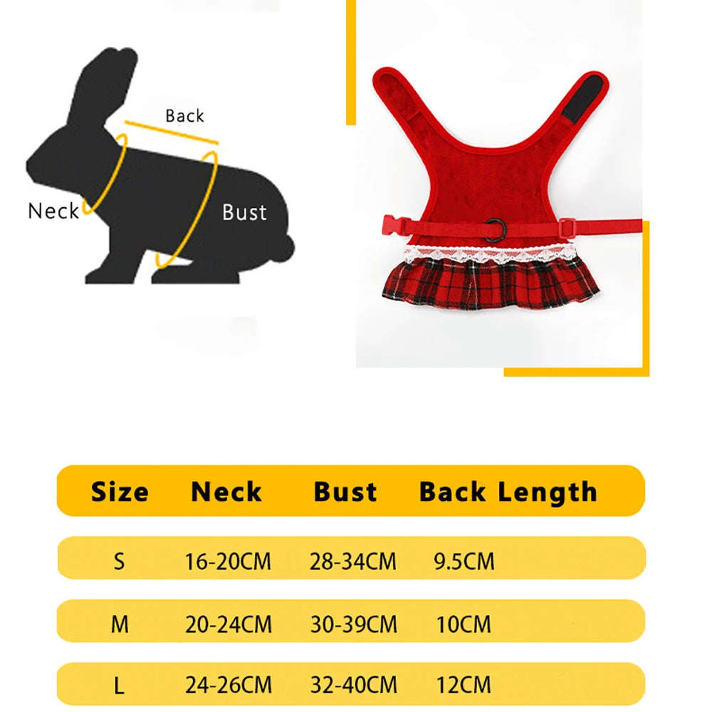 Cute Rabbit Chest  Harness with Leash
