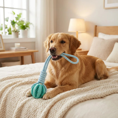 Rope & Rubber  Chew Ball