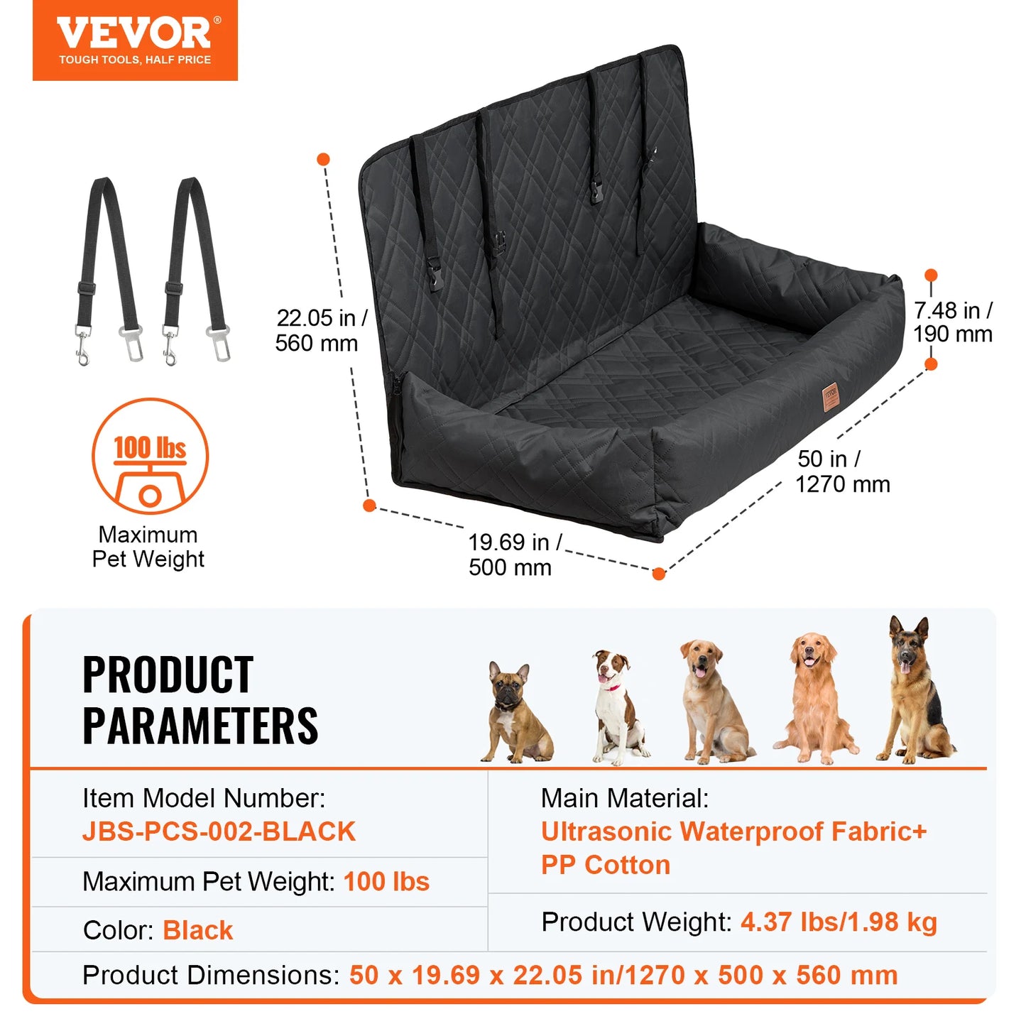 Dog Car Seat Waterproof Booster Seat