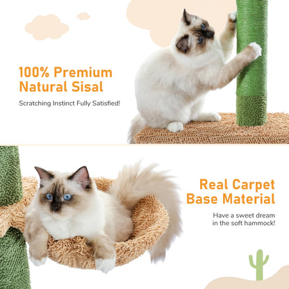 Cat Tree 5-Tier Floor to Ceiling Cactus