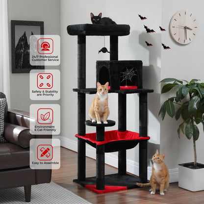 Gothic Cat Tree Tower with Super Large Hammock