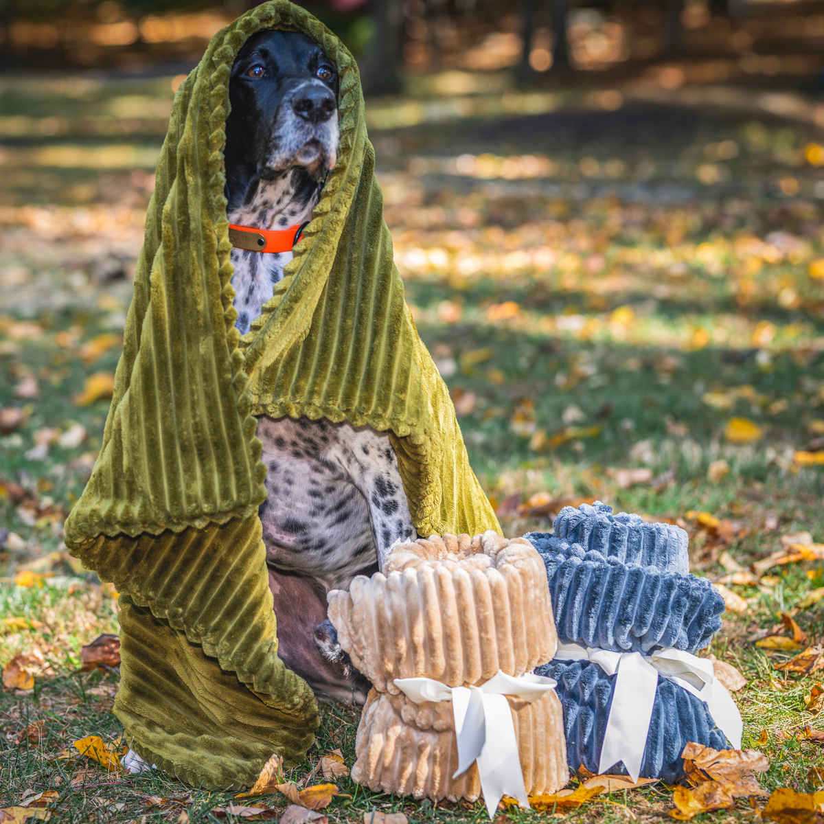 Scout Blankie™ Double-Sided Plush Dog Blanket – 30"x40", Machine Washable, 3 Colors HuggleHounds