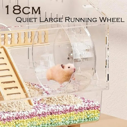 8 in 1 Acrylic Hamster Cage with All Accessories 2Layer