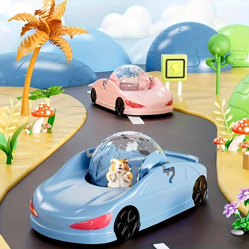 A super sized pet sports car toy with rolling balls