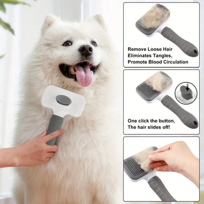 Dual-Use  Grooming Brush 20×10×5.5cm, Self-Cleaning Slicker Comb