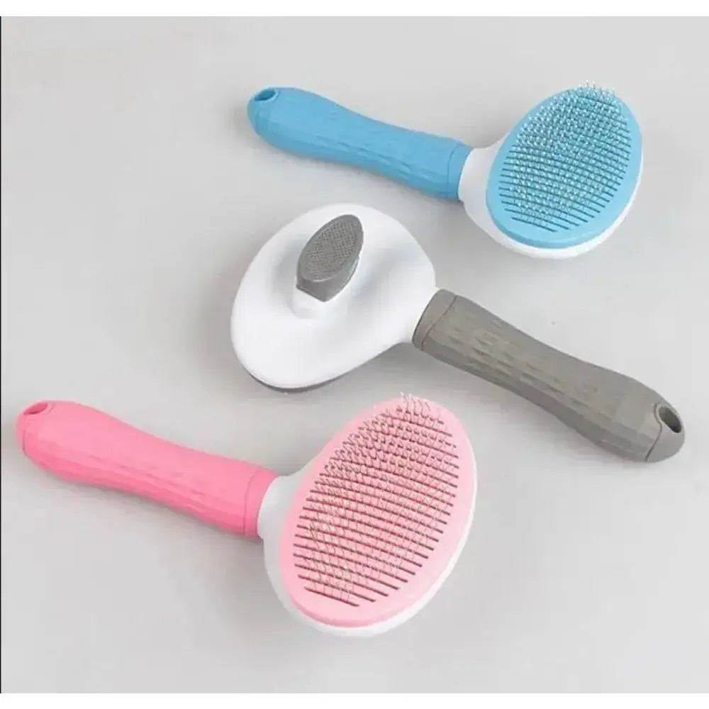 Stainless Steel Pet Grooming Brush | Detangling Comb for Long-Haired Dogs & Cats | Pink, White & Black BigGrizCritterCorner