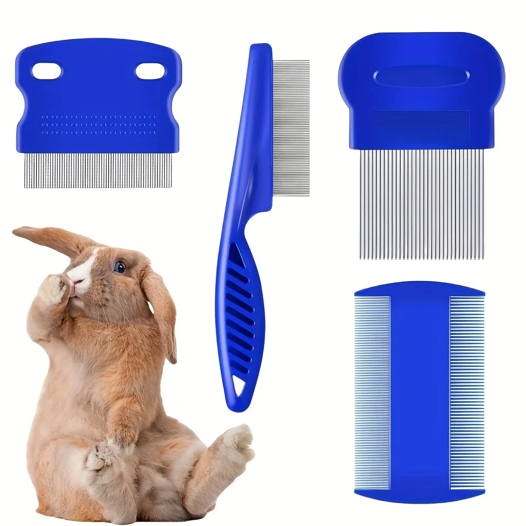 Pack of 4 Flea and Lice Combs, Stainless Steelt Grooming Comb