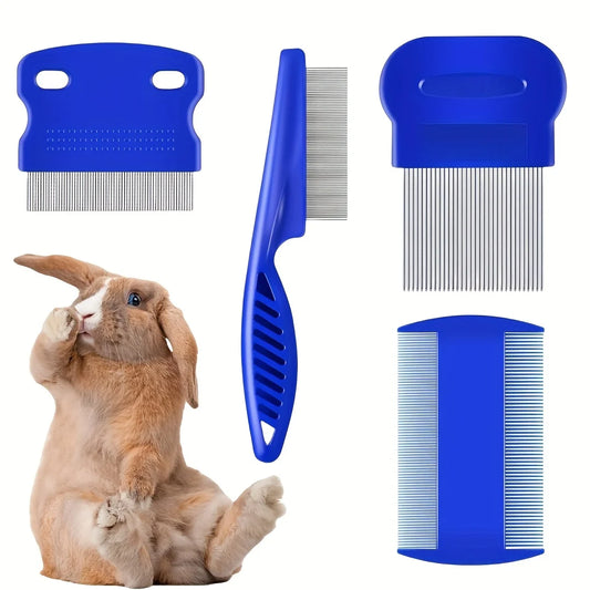 Pack of 4 Flea and Lice Combs, Stainless Steelt Grooming Comb