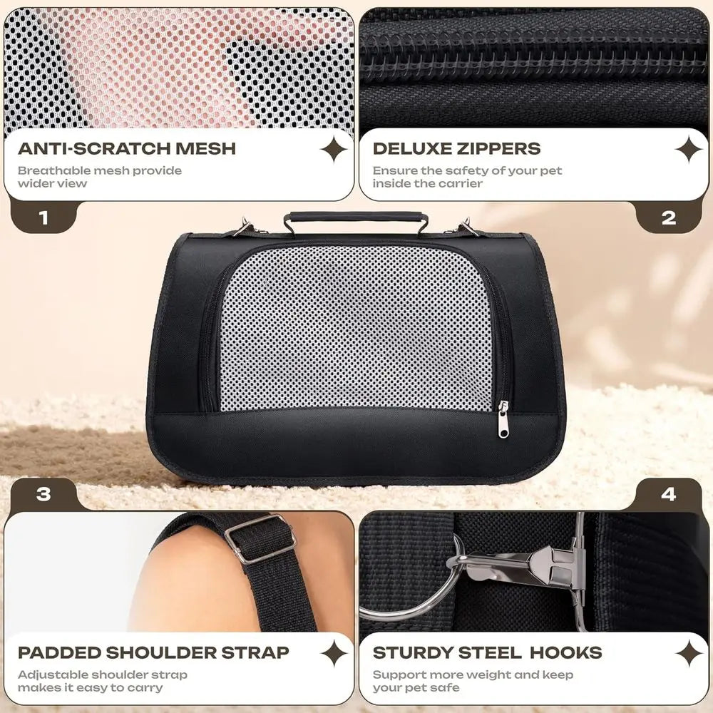 Small Pet Carrier for Cats, Rabbits, Guinea Pigs – Airline Approved