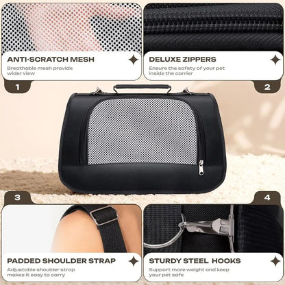 Small Pet Carrier for Cats, Rabbits, Guinea Pigs – Airline Approved