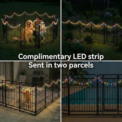 16 Panels 40'' Rustproof Metal Dog Fence