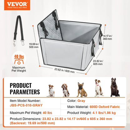 Dog Car Seat Waterproof Booster Seat