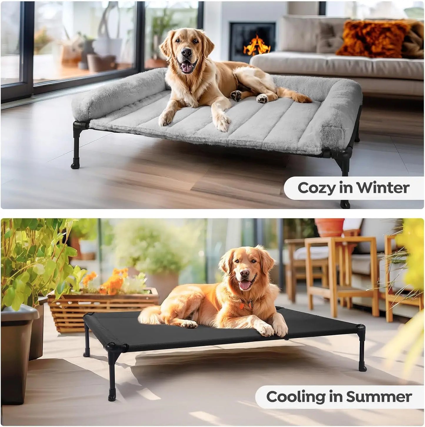 Elevated Orthopedic  Bed with Fluffy Bolster