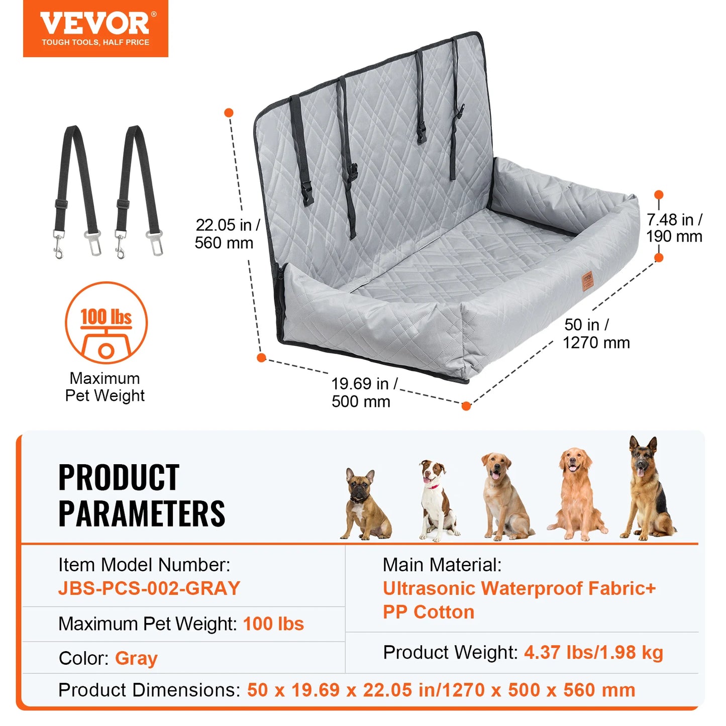 Dog Car Seat Waterproof Booster Seat