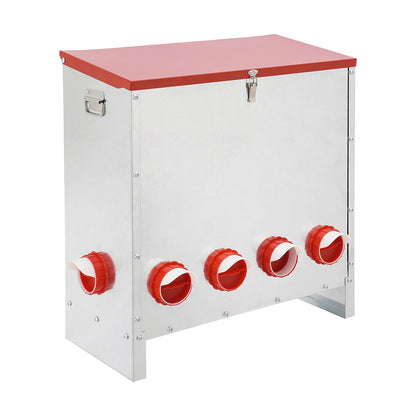 10 Ports Galvanized Metal Chicken Feeder 66.14LBS