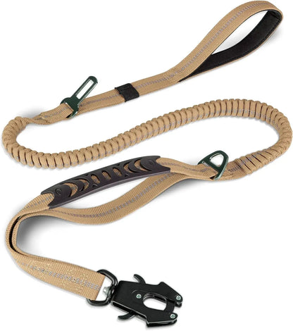 Reflective Shock Absorbing Leash with Car Seatbelt