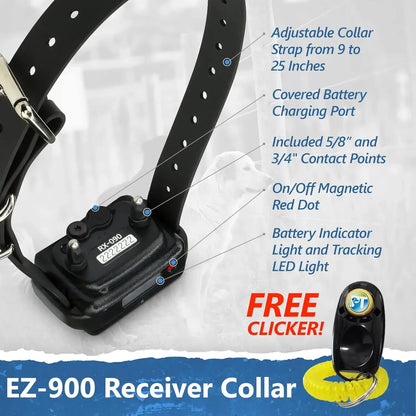 EZ-900 E Collar for Dog Training with Remote - 1/2 Mile Range Waterproof