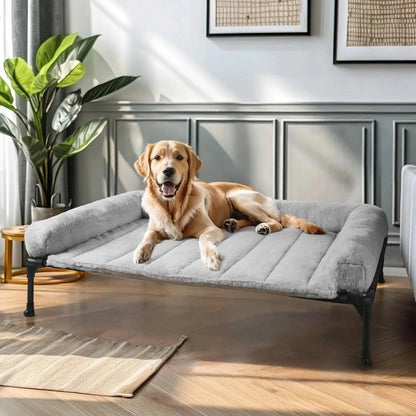 Elevated Orthopedic  Bed with Fluffy Bolster