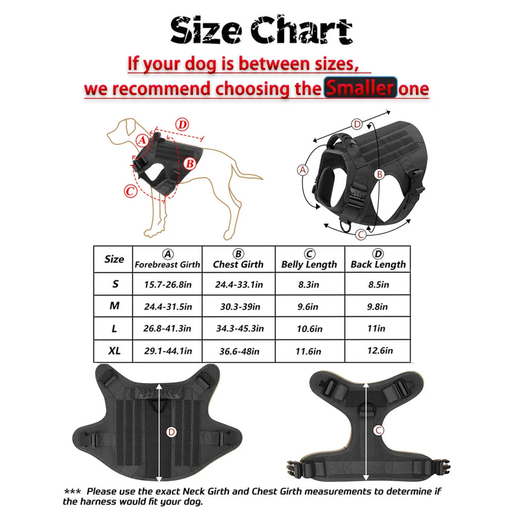 Tactical Dog Harness for Training Walking Hunting