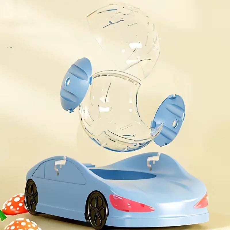 A super sized pet sports car toy with rolling balls