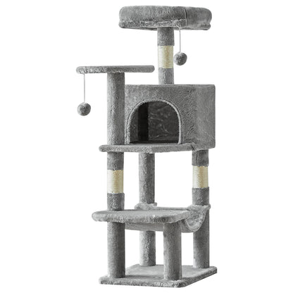 44In Tall Multi-Cat Climbing Tower Natural Sisal Scratching Posts