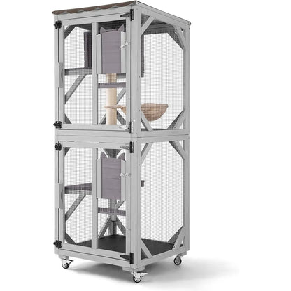 Catio Outdoor  Enclosure Mobile House  On Wheels
