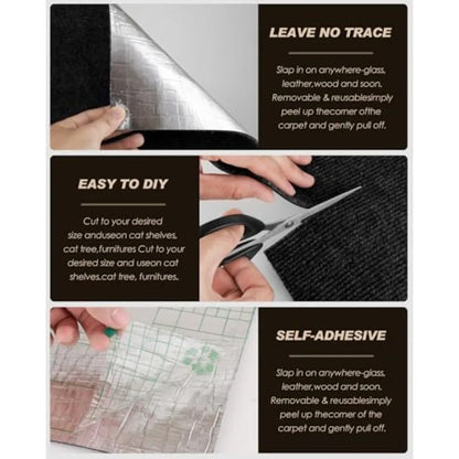 Mat Trimmable Self-Adhesive Carpet for DIY Cat Climbing and Scratching