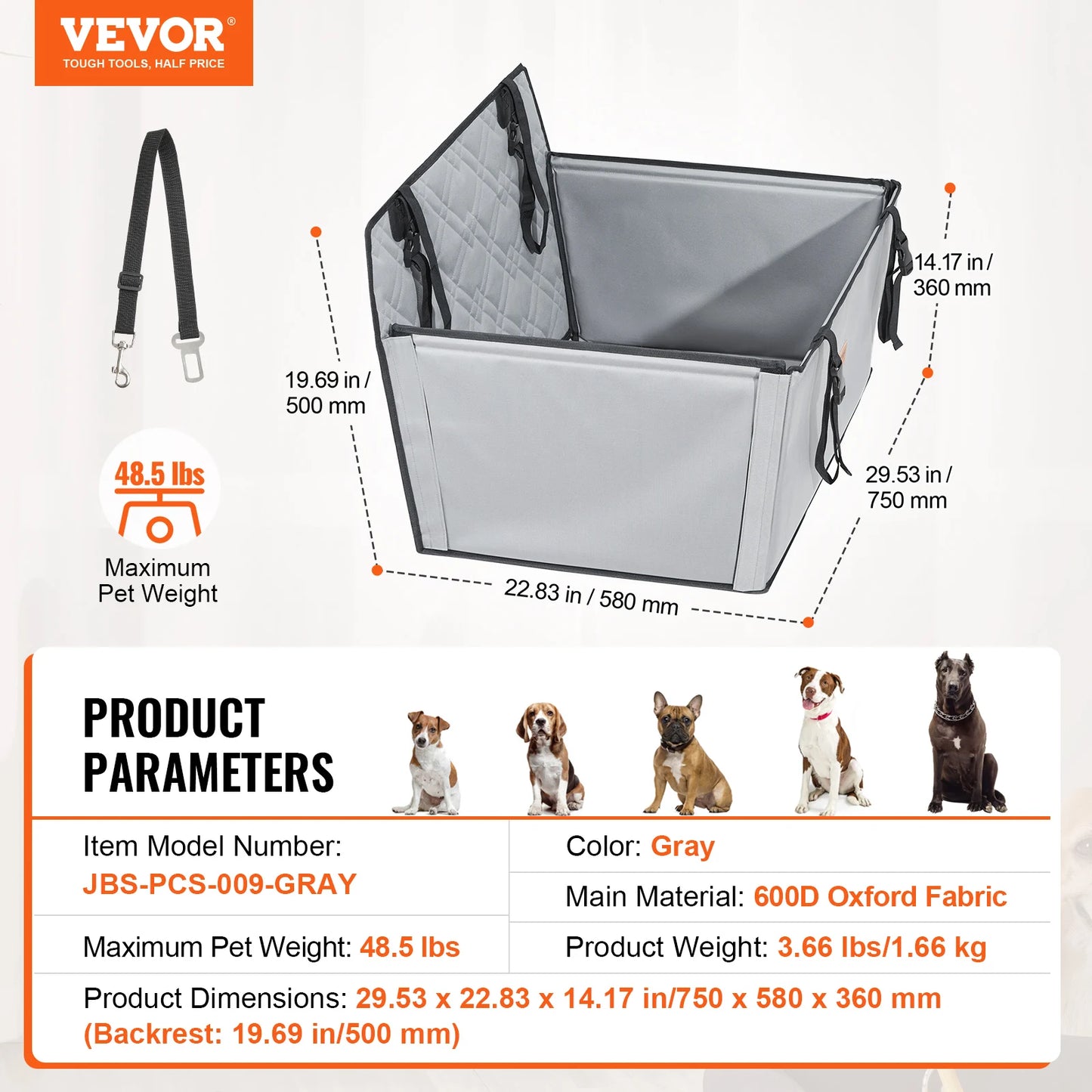 Dog Car Seat Waterproof Booster Seat