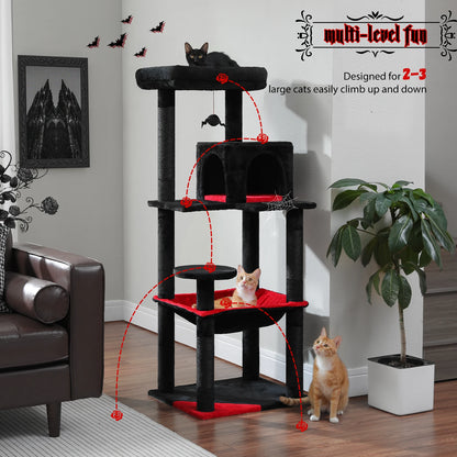 Gothic Cat Tree Tower with Super Large Hammock