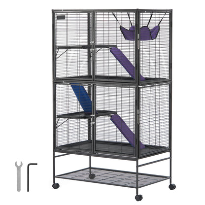 64.6" Rolling Metal  Cage Large 4-Tier
