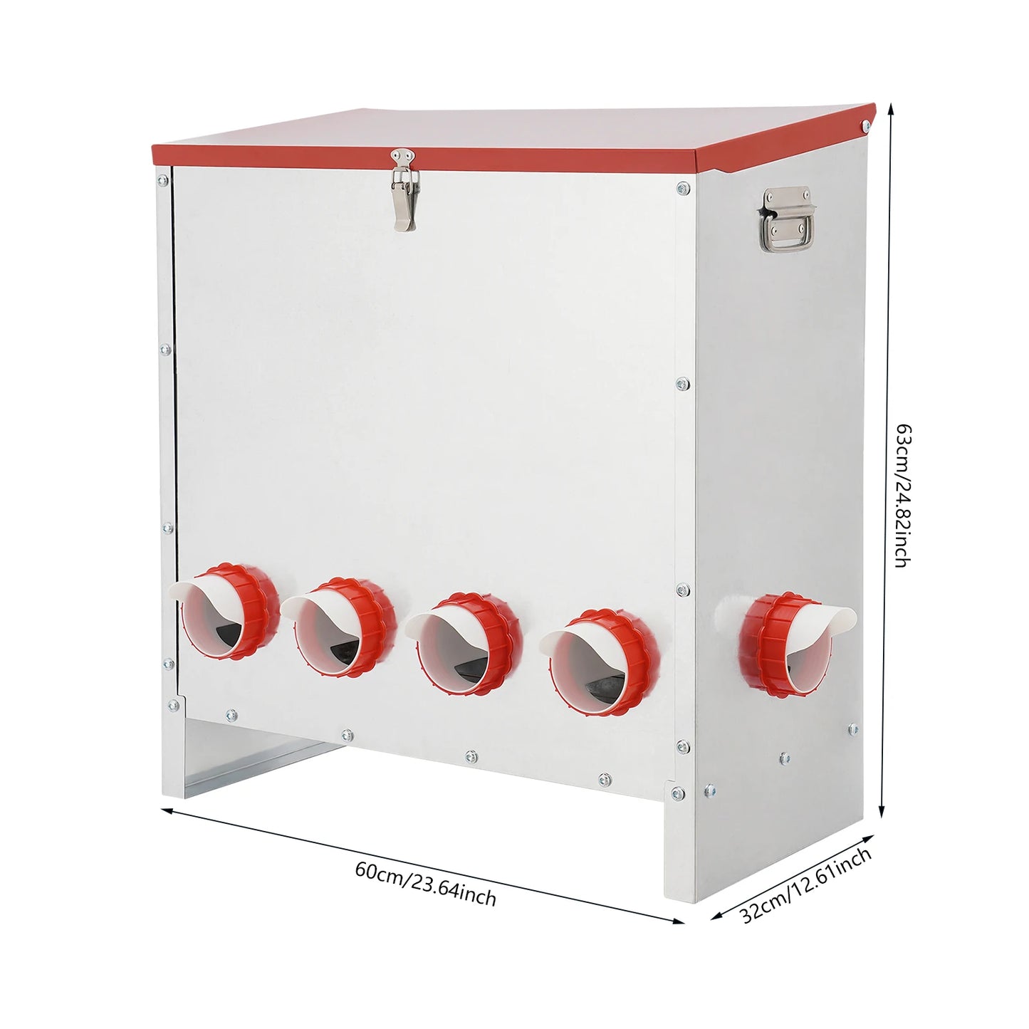 10 Ports Galvanized Metal Chicken Feeder 66.14LBS