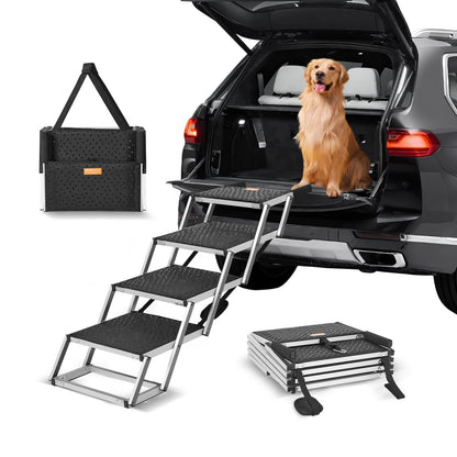 Wide Dog Stair for Cars Folding Portable Lightweight