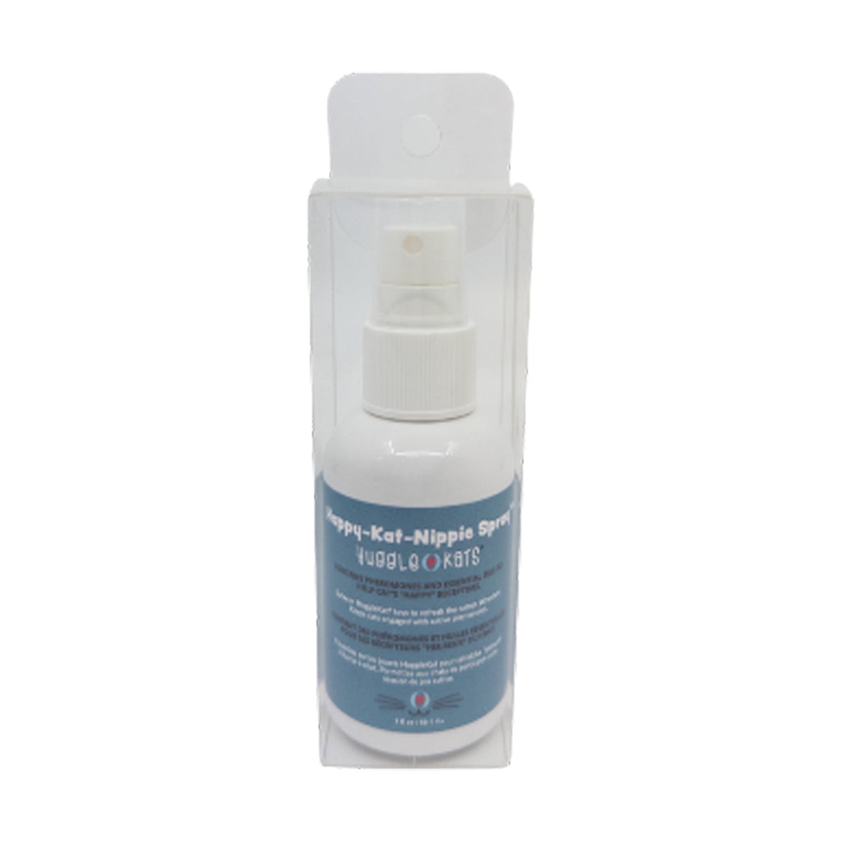 Spray bottle with a label on a white background