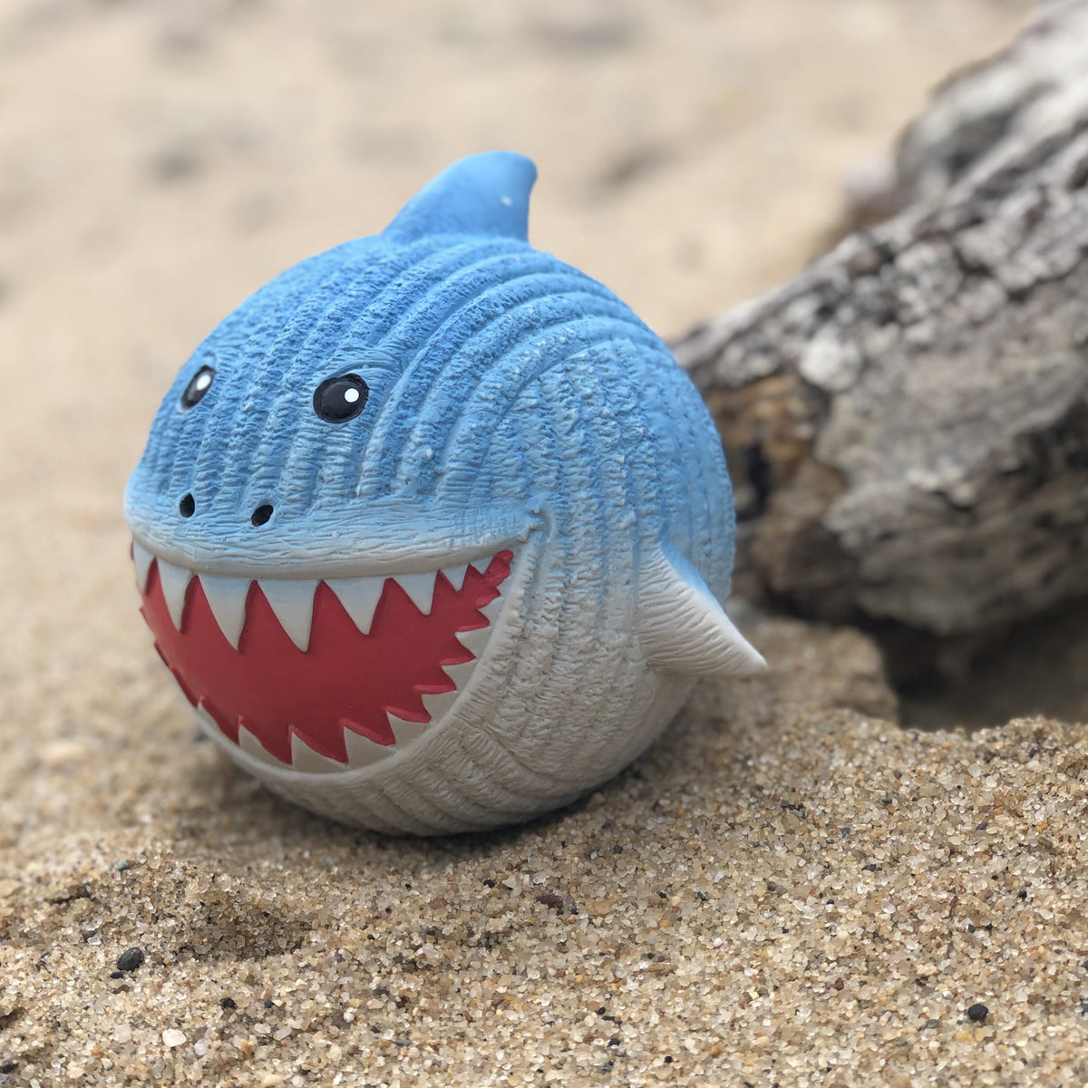 Finn the Shark Ruff-Tex® Latex Squeaky Ball Dog Toy – Large HuggleHounds