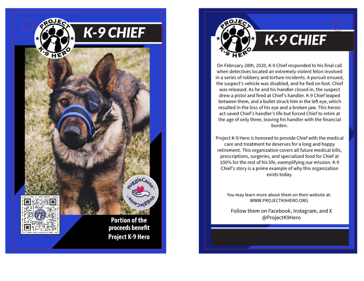 K-9 Chief Knottie® Plush Dog Toy – Supports Project K-9 Hero, Large HuggleHounds